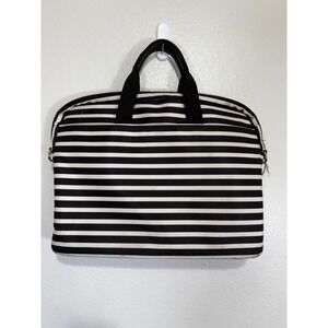 Kate Spade New York Laptop Bag Black White Stripe Zippered Carry Case